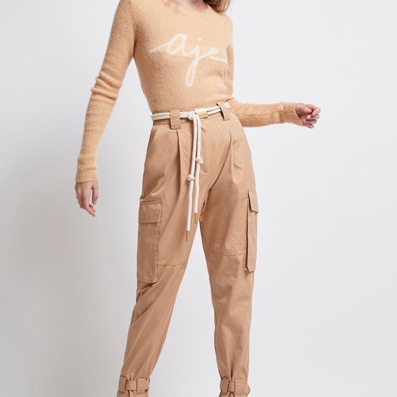 Aje Psychedelia Ribbed Sleeve Logo Jumper - M / Camel - Picture 3 of 13